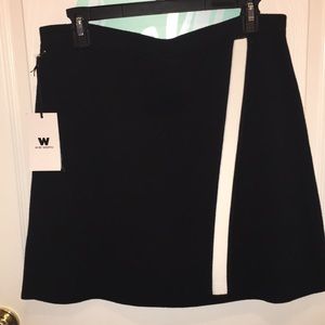 NWT; W by Worth; black skirt with white contrast